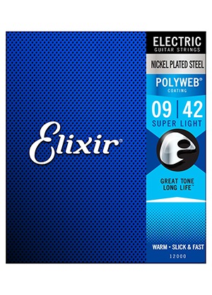 Elixir 12000 Polyweb Electric Guitar Strings Super Light 엘릭서 폴리웹 일렉기타줄 슈퍼 라이트 (009-042 국내정식수입품)