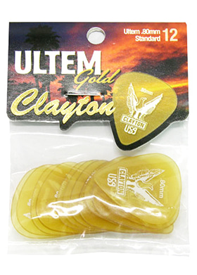 Clayton US080/12 Ultem Gold Standard 0.80mm 클레이톤 울템 골드 스탠다드 기타피크 12개 세트 (국내정식수입품)