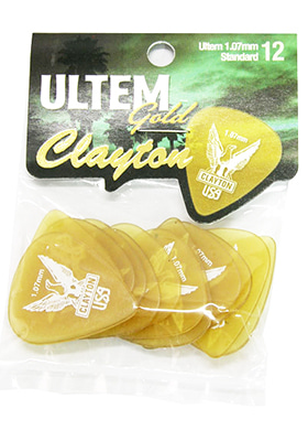 Clayton US107/12 Ultem Gold Standard 1.07mm 클레이톤 울템 골드 스탠다드 기타피크 12개 세트 (국내정식수입품)