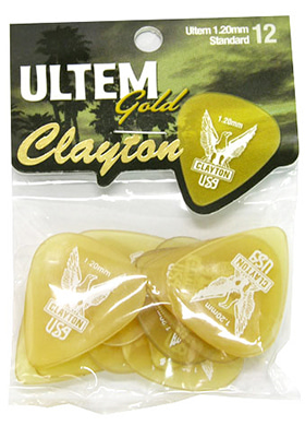 Clayton US120/12 Ultem Gold Standard 1.20mm 클레이톤 울템 골드 스탠다드 기타피크 12개 세트 (국내정식수입품)