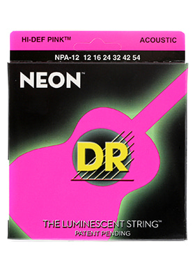 DR NPA-12 Neon Pink 디알 네온 핑크 더 루미네센트 어쿠스틱 기타줄 (012-054 국내정식수입품)