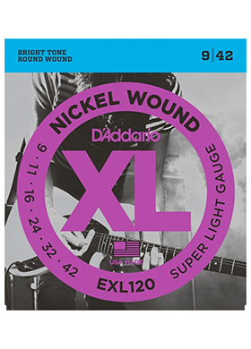 D&#039;Addario EXL120 XL Nickel Round Wound Super Light 다다리오 니켈 일렉기타줄 (009-042 국내정식수입품)