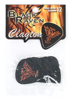 Clayton BS80/12 Black Raven Standard 0.80mm 클레이톤 블랙 레이븐 스탠다드 기타피크 12개 세트