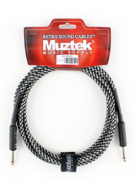 Muztek RS-300 BS Retro Sound Cable Black/Silver 뮤즈텍 레트로 사운드 기타/베이스 케이블 블랙/실버 (일자,일자,3m 국내정품)