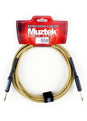 Muztek RS-300 TW Retro Sound Cable Tweed 뮤즈텍 레트로 사운드 기타/베이스 케이블 트위드 (일자,일자,3m 국내정품)
