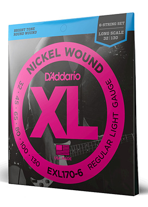 D&#039;Addario EXL170-6 XL Nickel Round Wound 6-String Long Scale Regular Light 다다리오 니켈 6현 베이스줄 롱스케일 레귤러 라이트 (032-130 국내정식수입품)