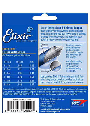 Elixir 12002 Nanoweb Electric Guitar Strings Super Light 엘릭서 나노웹 일렉기타줄 슈퍼 라이트 (009-042 국내정식수입품 당일발송)