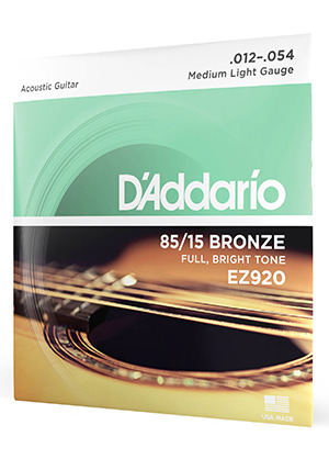 [일시품절] D&#039;Addario EZ920 85/15 Bronze Medium Light 다다리오 브론즈 어쿠스틱 기타줄 미디엄 라이트 (012-054 국내정식수입품)