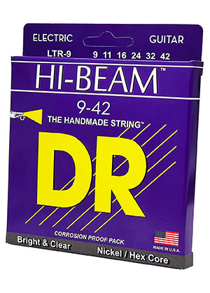 DR LTR-9 HI-BEAM Nickel Plated Hex Core Light 디알 하이빔 니켈 일렉기타줄 라이트 (009-042 국내정식수입품 당일발송)
