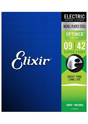 Elixir 19002 Optiweb Electric Guitar Strings Super Light 엘릭서 옵티웹 일렉기타줄 슈퍼 라이트 (009-042 국내정식수입품)