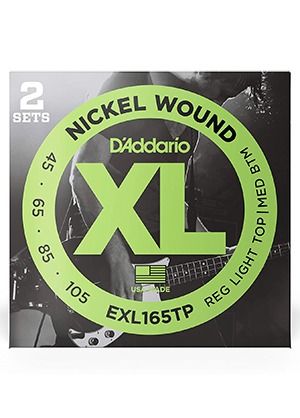 D&#039;Addario EXL165TP Nickel Wound Long Scale Custom Light 2 Pack 다다리오 롱 스케일 4현 베이스줄 커스텀 라이트 2팩 (045-105, 2개 국내정식수입품)