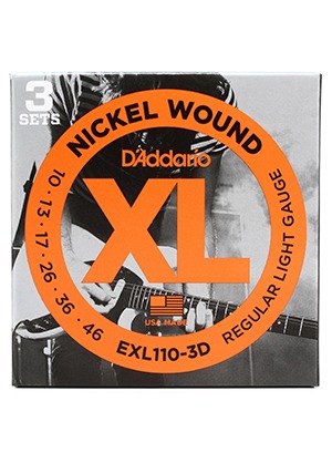 D&#039;Addario EXL110-3D XL Nickel Round Wound Regular Light 3 Sets 다다리오 니켈 일렉기타줄 레귤러 라이트 3세트 (010-046 국내정식수입품)