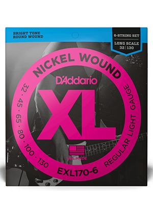 D&#039;Addario EXL170-6 XL Nickel Round Wound 6-String Long Scale Regular Light 다다리오 니켈 6현 베이스줄 롱스케일 레귤러 라이트 (032-130 국내정식수입품)