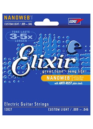 Elixir 12027 Nanoweb Electric Guitar Strings Custom Light 엘릭서 나노웹 일렉기타줄 커스텀 라이트 (009-046 국내정식수입품)
