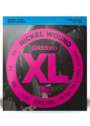 D&#039;Addario EXL170 XL Nickel Round Wound Long Scale Regular Light 다다리오 니켈 4현 베이스줄 롱스케일 레귤러 라이트 (045-100 국내정식수입품)
