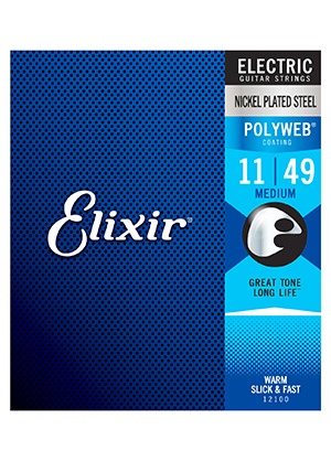 [일시품절] Elixir 12100 Polyweb Electric Guitar Strings Medium 엘릭서 폴리웹 일렉기타줄 미디엄 (011-049 국내정식수입품)