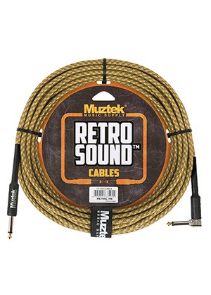 Muztek RS-700L TW Retro Sound Cable Tweed 뮤즈텍 레트로 사운드 기타 베이스 케이블 트위드 (ㄱ자→일자, 7m 국내정품)