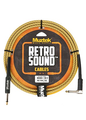 Muztek RS-180L TW Retro Sound Cable Tweed 뮤즈텍 레트로 사운드 기타 베이스 케이블 트위드 (ㄱ자→일자, 1.8m 국내정품)