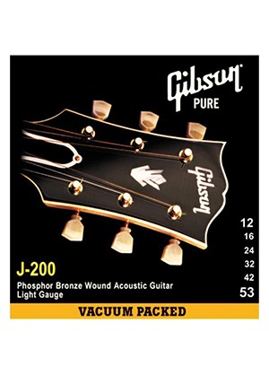 [일시품절] Gibson SAG-J200M J-200 Phosphor Bronze Wound Medium 깁슨 파스퍼 브론즈 어쿠스틱 기타줄 (013-056 국내정식수입품)