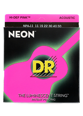 DR NPA-11 Neon Pink 디알 네온 핑크 더 루미네센트 어쿠스틱 기타줄 (011-050 국내정식수입품)