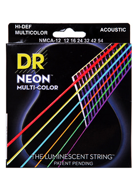 DR NMCA-12 Neon Multi-Color 디알 네온 멀티 컬러 루미네센트 어쿠스틱 기타줄 라이트 (012-054 국내정식수입품)