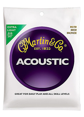 Martin M170 80/20 Bronze Acoustic Guitar Strings Extra Light 마틴 브론즈 어쿠스틱 기타줄 엑스트라 라이트 (010-047 국내정식수입품)