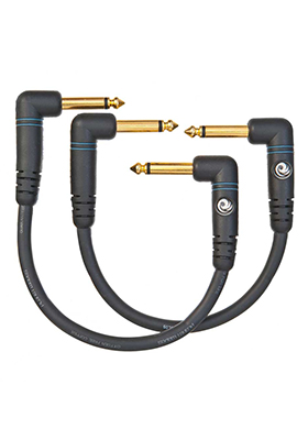 D&#039;Addario PW-PRA-205 Custom Series 1/4&quot; Patch Cable 다다리오 커스텀 시리즈 패치 케이블 (2개/1세트, ㄱ자,ㄱ자,15cm/6&quot; 국내정식수입품)