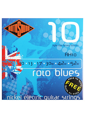 Rotosound RH10 Nickel Electric Guitar Strings Blues Light Top Heavy Bottom 로토사운드 니켈 일렉기타줄 블루 라이트 탑 헤비 바텀 (010-052,1번줄2개 국내정식수입품)