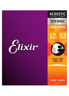 Elixir 11052 Acoustic 80/20 Bronze Nanoweb Light 엘릭서 어쿠스틱 브론즈 나노웹 어쿠스틱 기타줄 (012-053 국내정식수입품 당일발송)