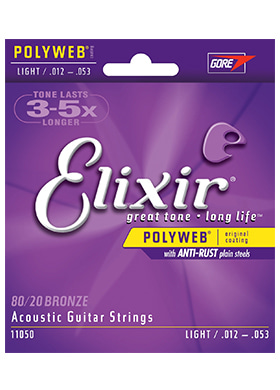 Elixir 11050 Acoustic 80/20 Bronze Polyweb Light 엘릭서 어쿠스틱 브론즈 폴리웹 어쿠스틱 기타줄 (012-053 국내정식수입품)