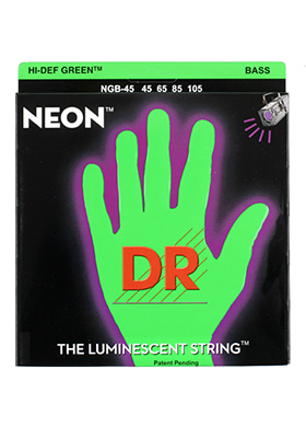 DR NGB-45 Neon Hi-Def Green Bass Medium 디알 네온 그린 미디엄 4현 베이스줄 (045-105 국내정식수입품)