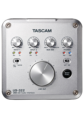 Tascam US-322 타스캄 USB 오디오 인터페이스 DSP 믹서 (국내정식수입품 아프리카TV 인터넷 방송용 스테레오 믹스기능 내장)