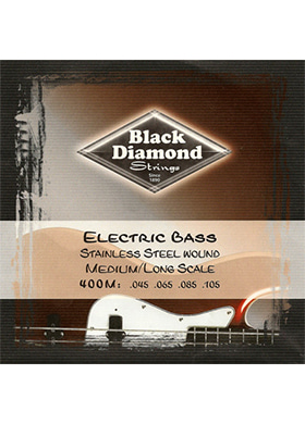 [일시품절] Black Diamond 400M Stainless Steel Wound Long Scale Medium 블랙다이아몬드 스테인리스 4현 베이스줄 롱스케일 미디엄 (045-105 국내정식수입품)