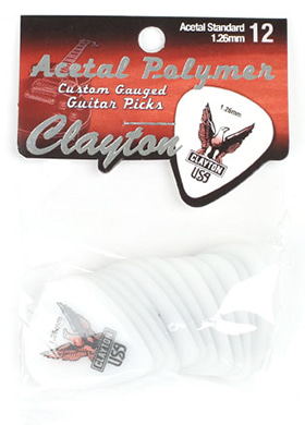 Clayton S126/12 Acetal Polymer Standard 1.26mm 클레이톤 아세탈 폴리머 스탠다드 기타피크 12개 세트 (국내정식수입품)
