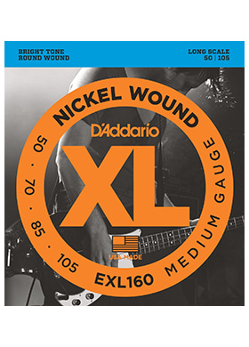 D&#039;Addario EXL160 XL Nickel Round Wound Long Scale Medium Gauge 다다리오 니켈 4현 베이스줄 (050-105 국내정식수입품)