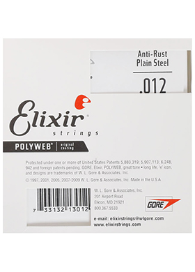 Elixir 13012 Polyweb Electric Single String 4 Set 엘릭서 폴리웹 일렉기타 낱줄 (012, 4개 국내정식수입품 당일발송)