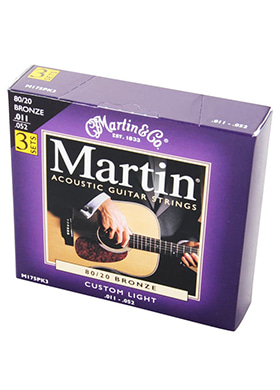 Martin M175PK3 Acoustic Guitar Strings 80/20 Bronze Custom Light 3 Sets 마틴 브론즈 어쿠스틱 기타줄 커스텀 라이트 쓰리세트 (011-052 국내정식수입품)