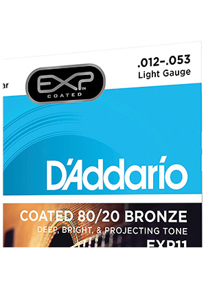 [일시품절] D&#039;Addario EXP11 Coated 80/20 Bronze Acoustic Guitar Strings Light 다다리오 코팅 브론즈 어쿠스틱 기타줄 라이트 (012-053 국내정식수입품)