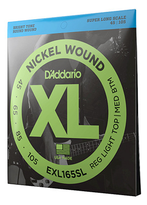D&#039;Addario EXL165SL Nickel Wound Super Long Scale Custom Light 다다리오 슈퍼 롱 스케일 4현 베이스줄 커스텀 라이트 (045-105 국내정식수입품)
