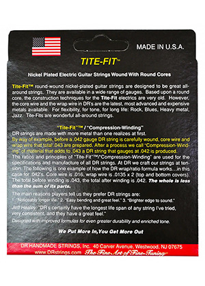 DR LT-9 TITE-FIT Nickel Plated Round Core 디알 타이트핏 니켈 일렉기타줄 라이트 (009-042 국내정식수입품 당일발송)