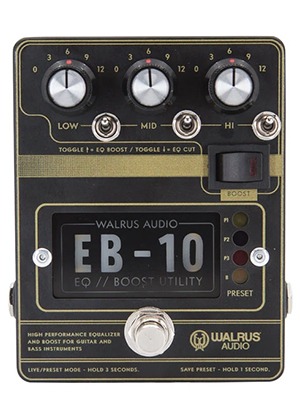 Walrus Audio EB-10 Preamp EQ Boost Matte Black 월러스오디오 이비텐 프리앰프 이퀄라이저 부스트 매트 블랙 (국내정식수입품)