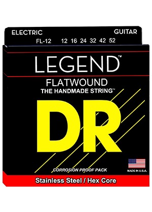 DR FL-12 Legend Flat Wound Stainless Steel Medium 디알 레전드 플랫 와운드 스테인리스 일렉기타줄 헤비 (012-052 국내정식수입품)