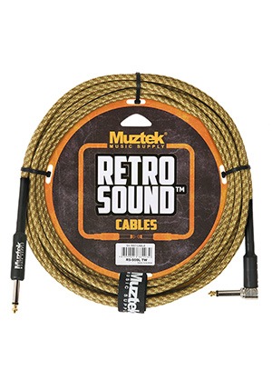 Muztek RS-500L TW Retro Sound Cable Tweed 뮤즈텍 레트로 사운드 기타 베이스 케이블 트위드 (ㄱ자→일자, 5m 국내정품)