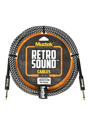 Muztek RS-300 BS Retro Sound Cable Black Silver 뮤즈텍 레트로 사운드 기타 베이스 케이블 블랙 실버 (일자→일자, 3m 국내정품)