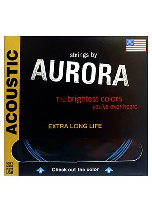 Aurora Premium Acoustic Guitar Strings Medium Blue 오로라 프리미엄 어쿠스틱 기타 스트링 미디엄 블루 (012-054 국내정식수입품 당일발송)