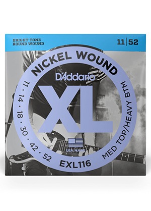 D&#039;Addario EXL116 XL Nickel Round Wound Medium Top/Heavy Bottom 다다리오 니켈 일렉기타줄 미디엄 탑/헤비 바텀 (011-052 국내정식수입품)