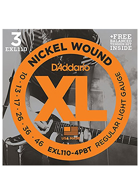 D&#039;Addario EXL110-4PBT XL Nickel Wound Regular Light 다다리오 니켈 일렉기타줄 레귤러 라이트 4팩 세트 (010-046 국내정식수입품)