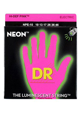 DR NPE-10 Neon Pink 디알 네온 핑크 더 루미네센트 일렉기타줄 (010-046 국내정식수입품)