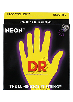 DR NYE-10 Neon Yellow 디알 네온 옐로우 더 루미네센트 일렉기타줄 (010-046 국내정식수입품)