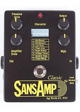 Tech 21 SansAmp Classic 테크투엔티원 산스앰프 클래식 마샬/메사부기/펜더 기타 &amp; 베이스 프리앰프 (국내정식수입품)
